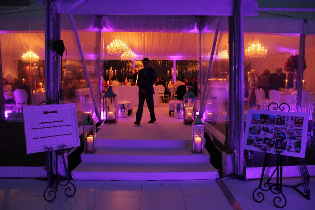 The milk tray man turned up in the beautiful see-thru marquee.